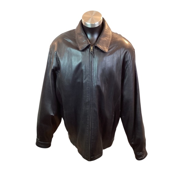 J. Park Collection by Couture Lamb Leather Jacket Black